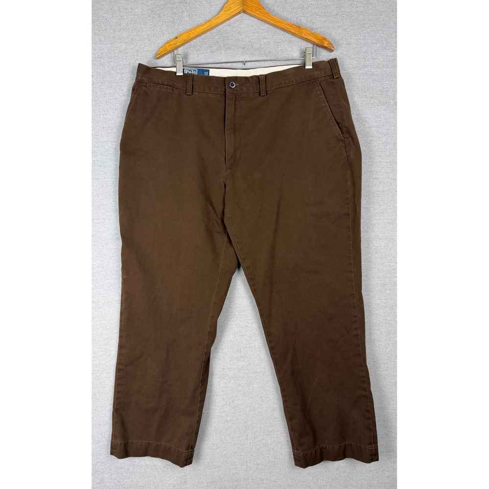Polo Ralph‎ Lauren Preston Pant Mens 35x28 Brown Cotton Chino Straight Leg